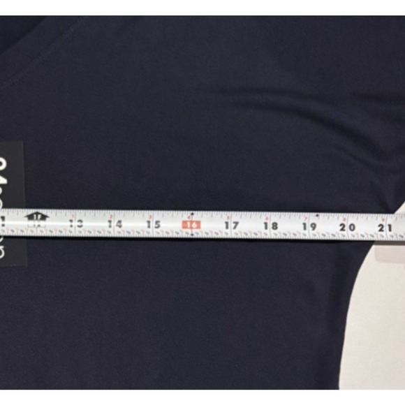 Navy Blue V-neck Jersey T-shirt Dress Short Sleeve Tunic Casual Minimalist S NWT - Picture 6 of 8